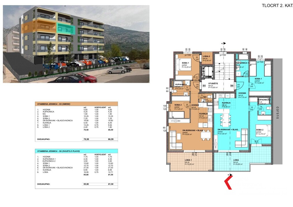 Two-bedroom apartments in a new building (67m2-88m2) Makarska