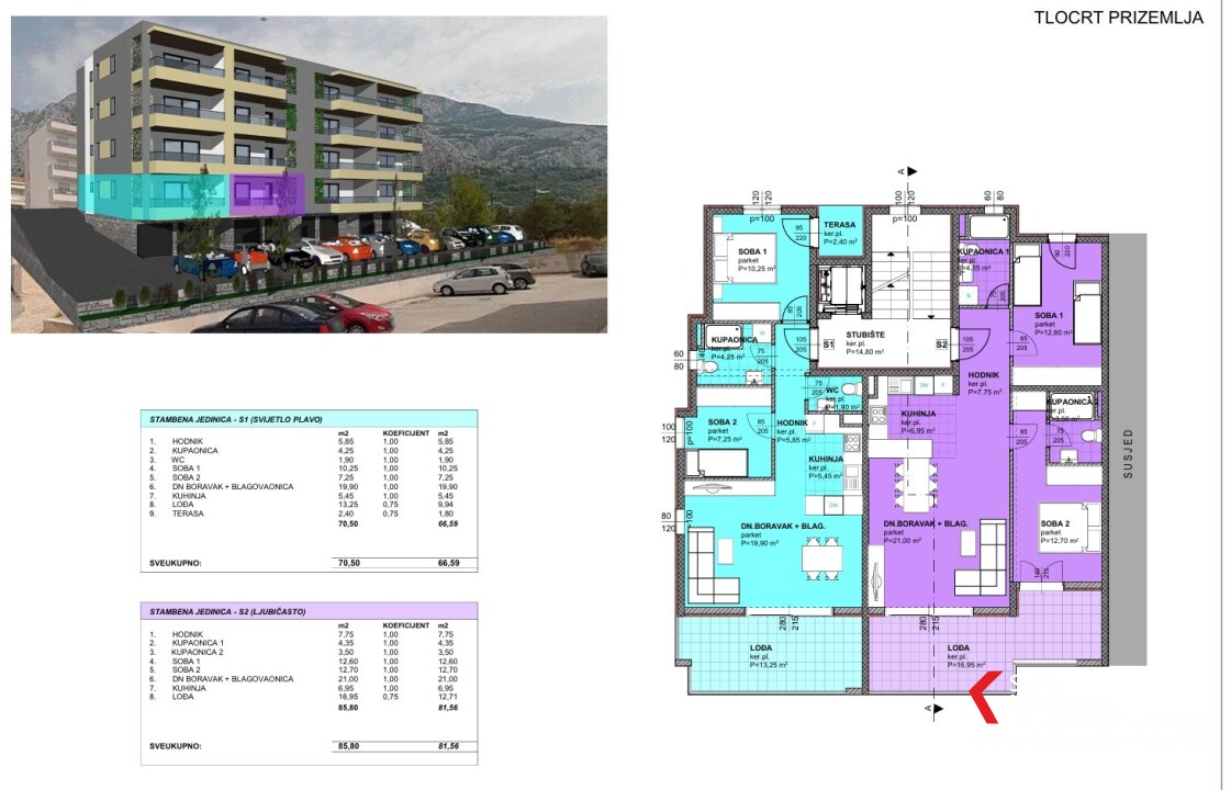 Two-bedroom apartments in a new building (67m2-88m2) Makarska