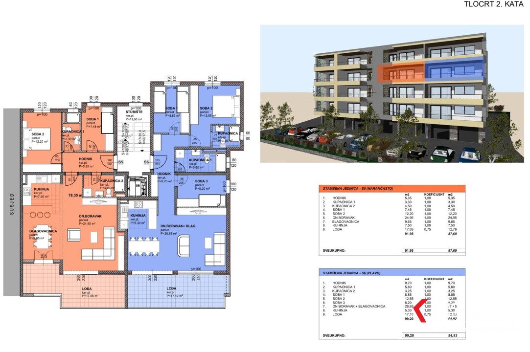 Two-bedroom apartments in a new building (67m2-88m2) Makarska