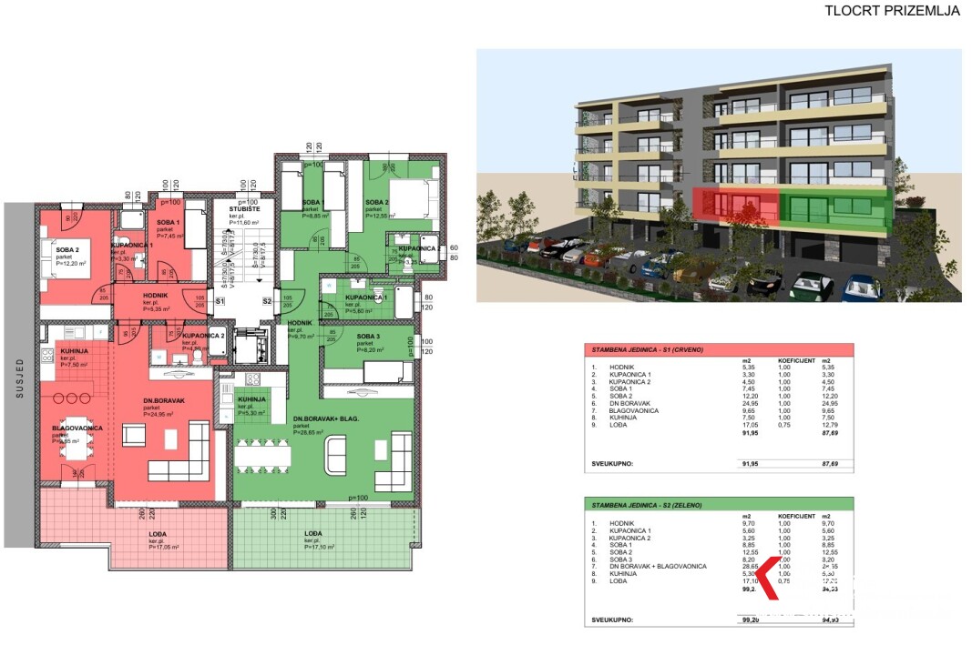Two-bedroom apartments in a new building (67m2-88m2) Makarska