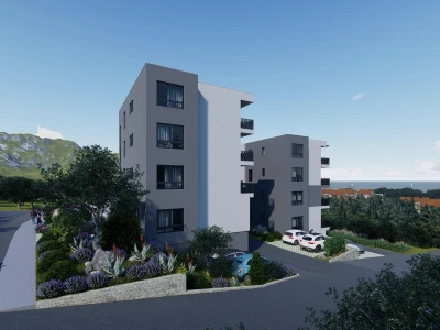 Dvosoban stan s pogledom na more u novogradnji, Makarska