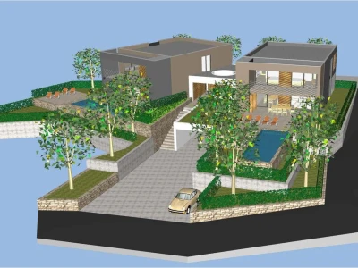 Zemljište (1400m2) s građevinskom dozvolom za dvije vile