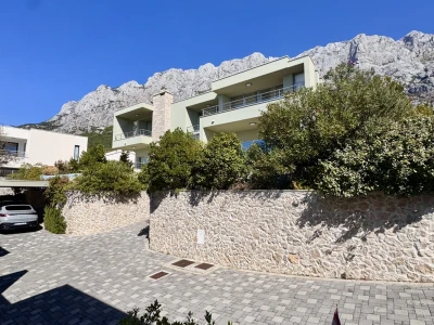 Modern designer villa with swimming pool above Makarska